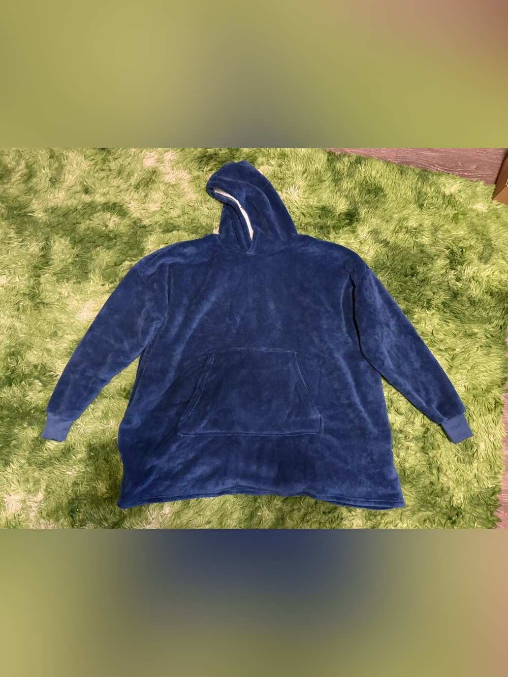 Wearable Blanket Hoodie for Adults 
With Front Pocket 
In The Color Navy